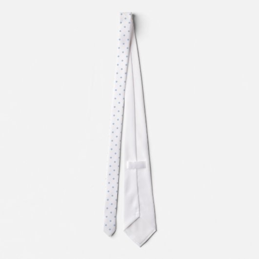 Light Blue Mini Polka Dot Pattern op White Stropdas (Achterkant)