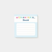 Light Blue Mitzvah Note: 3x3 ticky Pad Post-it® Notes (Voorkant)
