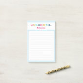 Light Blue Mitzvah Note: 4x6 Sticky Pad Post-it® Notes (Op bureau)