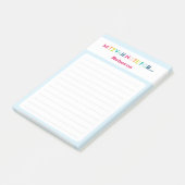 Light Blue Mitzvah Note: 4x6 Sticky Pad Post-it® Notes (Schuin)