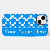 Light Blue Mod Ball-ontwerp met naam Case-Mate iPhone Case (Achterkant (horizontaal))