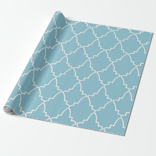 Light Blue Moroccan Lattice Pattern Cadeaupapier