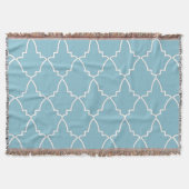 Light Blue Moroccan Lattice Pattern Deken (Voorkant)