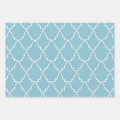 Light Blue Moroccan Lattice Pattern Inpakpapier Vel (Voorkant)