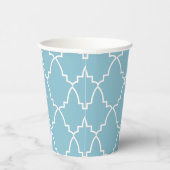 Light Blue Moroccan Lattice Pattern Papieren Bekers (Rechts)