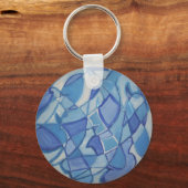 Light Blue Original Abstract Artwork Kara Willis Sleutelhanger (Voorkant)