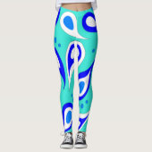 Light Blue Paisley Pattern Leggings (Voorkant)
