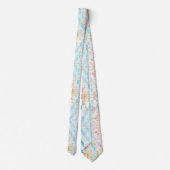 Light Blue Pastel Print Stropdas (Achterkant)