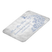 Light Blue Peacock Leaf Vine Save the Date Magnet Magneet (Linkerzijde)