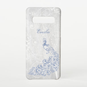 Light Blue Peacock Personaliseer Samsung Galaxy Ho Samsung Galaxy S10 Hoesje