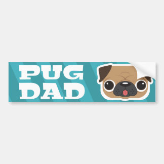 Light Blue Pug Dad Bumpersticker