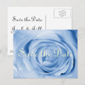 Light Blue Rose Save the Date Aankondigingskaart (Voorkant / Achterkant)