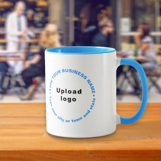Light Blue Round Pattern Business Aangenomen tekst Mok