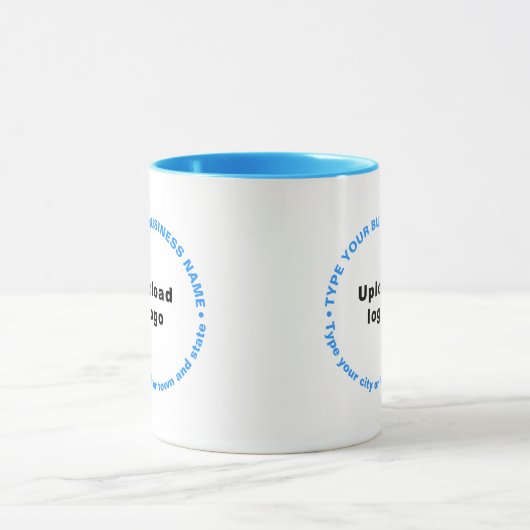 Light Blue Round Pattern Business Aangenomen tekst Mok (Midden)