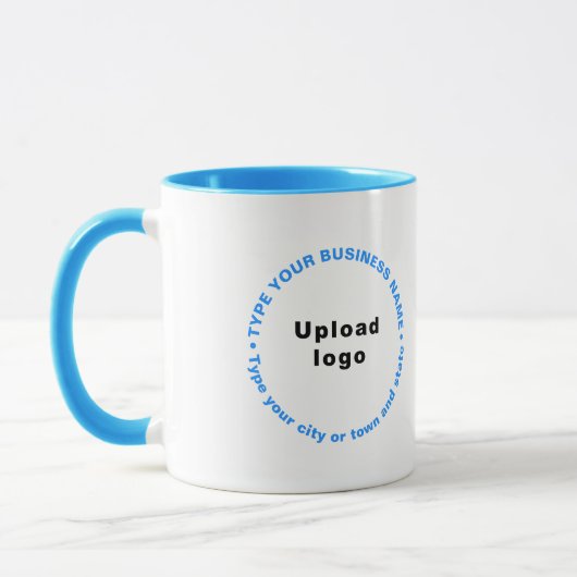 Light Blue Round Pattern Business Aangenomen tekst Mok (Links)