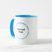 Light Blue Round Pattern Business Aangenomen tekst Mok (Voorkant links)