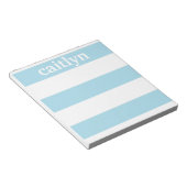 Light Blue Rugby Stripes Personeelsklaar Notitieblok (Schuin)