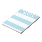 Light Blue Rugby Stripes Personeelsklaar Notitieblok (Gedraaid)