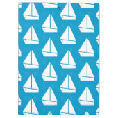 Light Blue Sailboat Patroon Klembord (Achterkant)