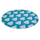 Light Blue Sailboat Patroon Snijplank (Hoek)