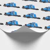 Light Blue Semi Truck in Three Quarter Uitzicht Cadeaupapier (Hoek)