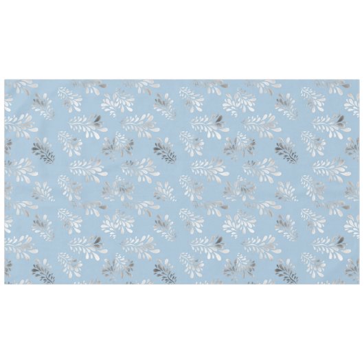 Light Blue & Silver Modern Pattern Tablecloth Tafelkleed (Voorkant (Horizontaal))