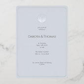 Light Blue Silver Seashell Wedding invitation (Recto)