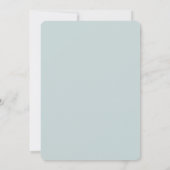 Light Blue Simple Elegant Monogram Weddenschap Kaart (Achterkant)