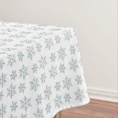 Light Blue Snowflake Pattern op White Tafelkleed (Voorbeeld)