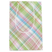 Light Blue Soft Green Blush Pink Pset Art Patroon Medium Cadeauzakje (Voorkant)