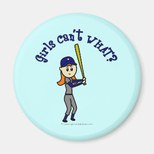 Light Blue Softball Magneet