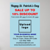 Light Blue St. Patrick's Day Business Sale Poster (Devant)