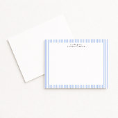 Light Blue Stripe Border Note Card Kaart