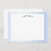 Light Blue Stripe Border Note Card Kaart (Voorkant / Achterkant)