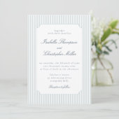 Light Blue Stripe Framed Wedding Invitation (Debout devant)