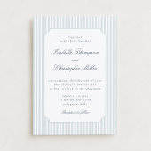 Light Blue Stripe Framed Wedding Invitation