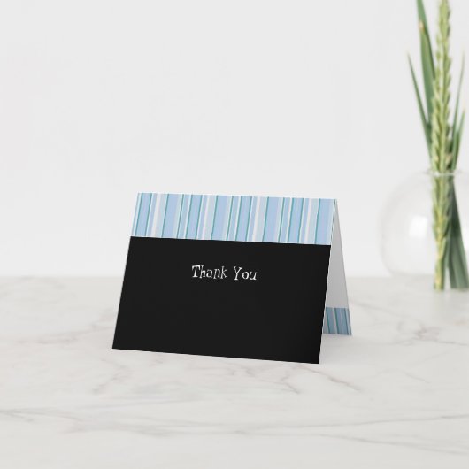 Light Blue Stripe Hartelijk dank Bedankkaart (Voorkant)