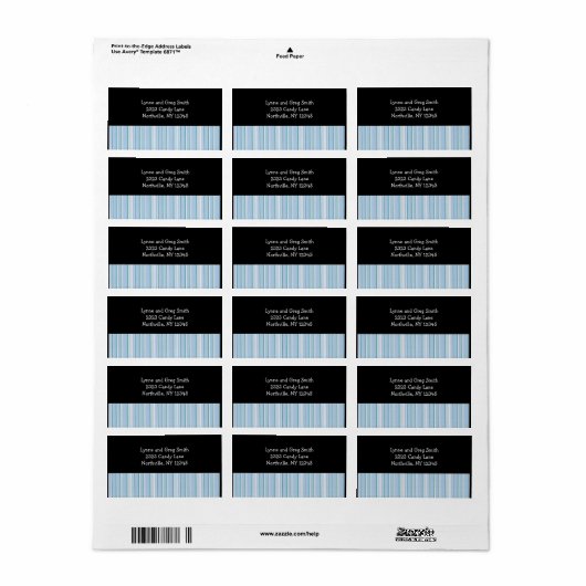 Light Blue Stripe Patroon Etiket (Full Sheet)