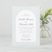 Light Blue Striped Arch Wedding Invitation (Debout devant)