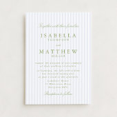 Light Blue Striped Classic Wedding Invitation