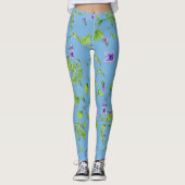 Light Blue Summer Leggins met Violet Leggings (Voorkant)