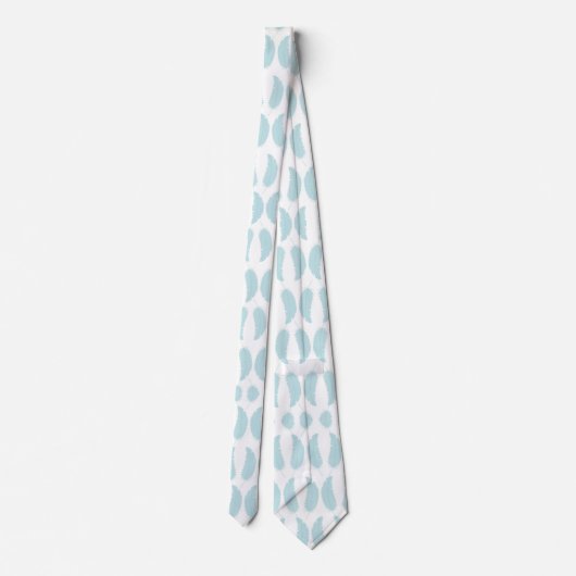Light blue tie with raindrop pattern stropdas (Achterkant)
