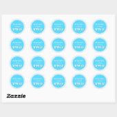 Light Blue Turing Two Polka Dot Ronde Sticker (Vel)