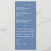 Light Blue Twinkle Lights Wedding Programme Programma (Achterkant)