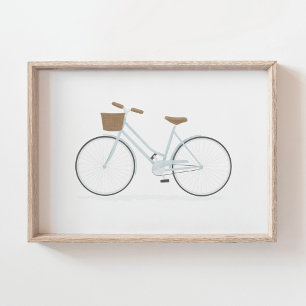 Light Blue Vintage Bike Poster