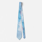 Light Blue Waterverf Beach Ocean Wedding Stropdas (Voorkant)