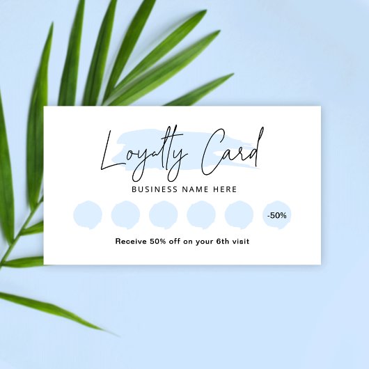 Light Blue Waterverf Beauty Rewards Stamp Kaart