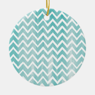 Light Blue Waterverf Chevron Pattern Keramisch Ornament