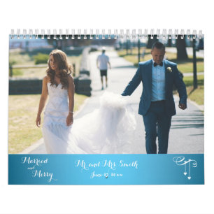 Light Blue Wedding Photo Calendar Kalender