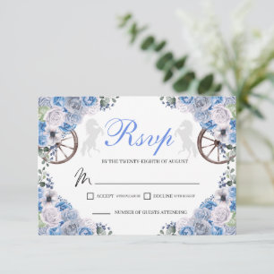 Light Blue Western Quinceanera RSVP-kaart RSVP Kaartje